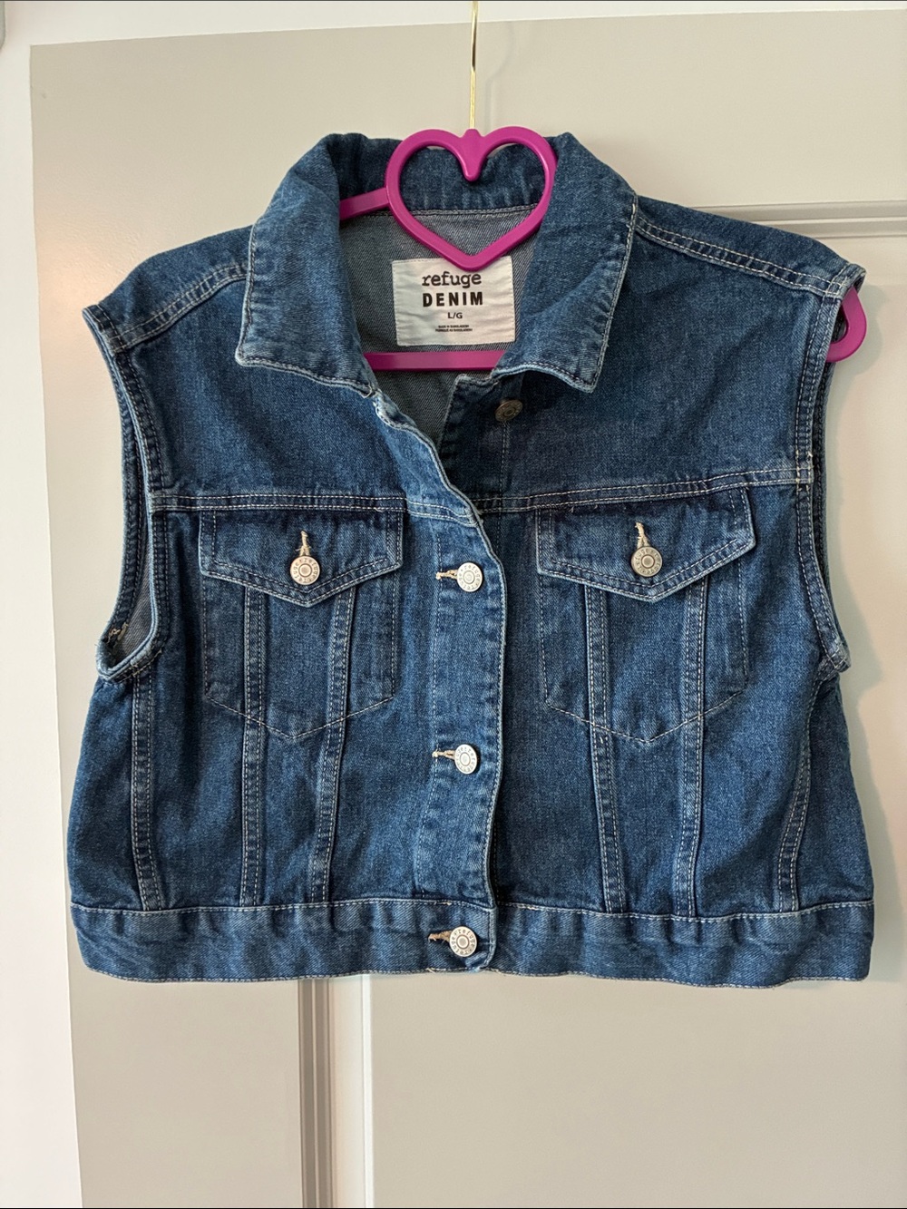 refuge Dark Blue Denim Vest